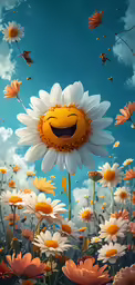 a sunflower sitting on top of a field