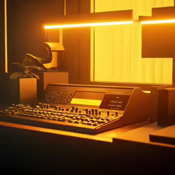 a computer that is on a table in a room