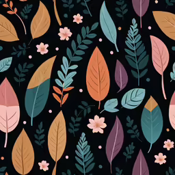 the different colored leaves and flowers on a black background