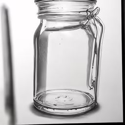 a glass jar with a metal clip next to it