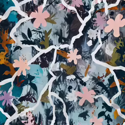 colorful flower cut out on a paper with a large pattern