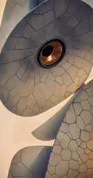 a strange shaped ceiling made from concrete