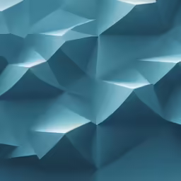a wall made out of folded blue papers