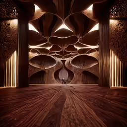 there is a room that is designed and made of wood
