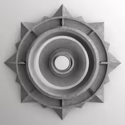 an artistic object hanging from the ceiling of a building