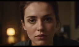 a woman with a big nose looking into the camera