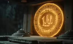 an illuminated gold sign for one and only in front of a doorway