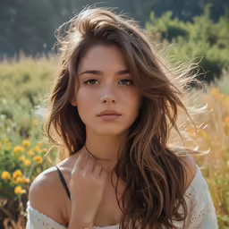 a woman in a white shirt standing outside