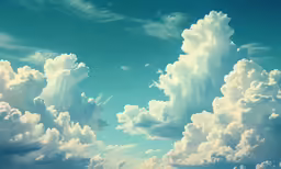 blue sky with a small white cloud floating in it