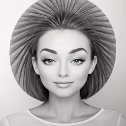 the girl is wearing an unusual wig and make - up