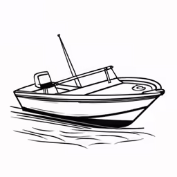 a drawing of a boat on water