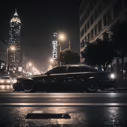 there is a car that has stopped at a street light