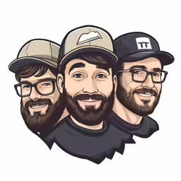 three men with caps are smiling for a picture