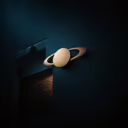 an elegant, dark background of a ring with a white marble inside