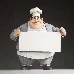 the chef poses with a big white board