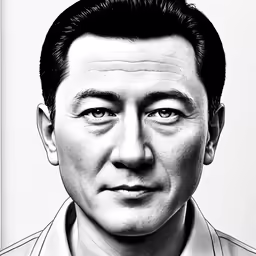 a penciled portrait of a man is pictured here