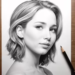 the photo was created in graph, and is being drawn on paper
