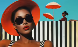 a woman wearing sunglasses and a sun hat