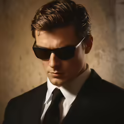 a man with shades and a suit on
