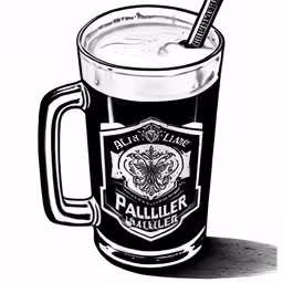 an illustration of a beer that is filled with liquid