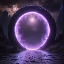 a very large space filled with purple light