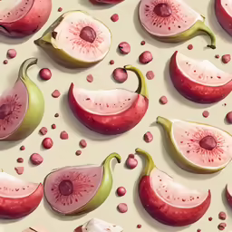 some fruit cut in half on top of a table