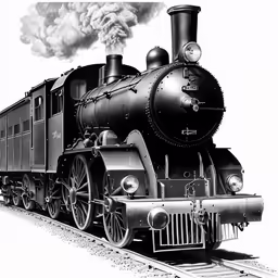 an old fashioned steam train with smoke billowing from the top