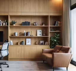 a very nice room with some office furniture