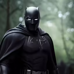 a man in a batman suit, mask and cloak