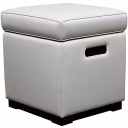the ottoman stool is made from white fabric
