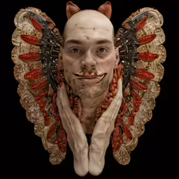 a sculpture of a human being with an enormous head