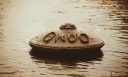 a small toy boat on top of a large body of water