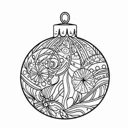 a christmas ball coloring page with lines in the middle