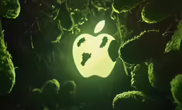 an apple green glow in the leaves of the plant
