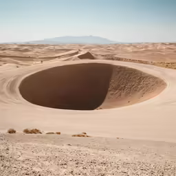 a circular formation made of sand in the desert