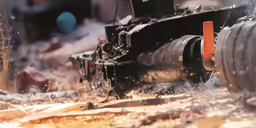 a car tire is seen through the lens