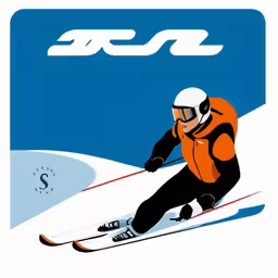 a person in the snow on skis going down a hill