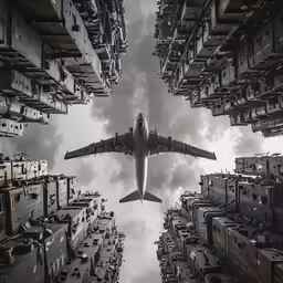 a white jet is seen from the ground through a gap
