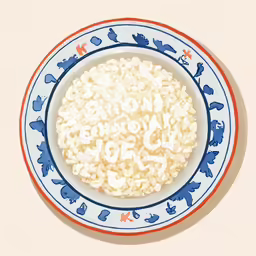 a plate that has cereal in it with the words do you see?