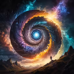 the blue eye that has been designed to look like a spiral