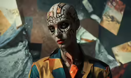 a male model is dressed up and wearing a mask