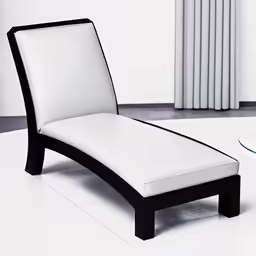 modern chaise longue in an elegant white and black room