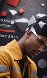 a man in a cap is looking down