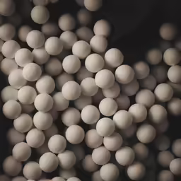 many balls are arranged neatly in this black and white photograph