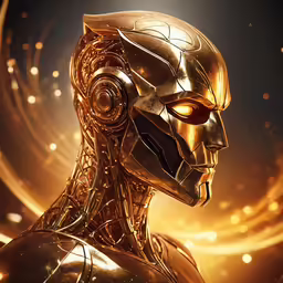 the golden armor of the dc superhero