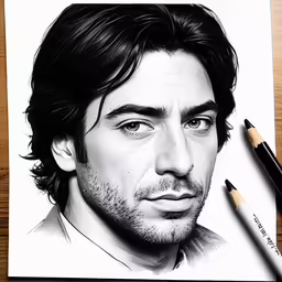 a pencil drawing of thomas mca