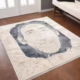an area rug with the image of steve lee williams