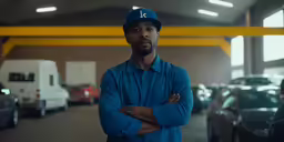 a man in a hat and shirt stands with arms crossed