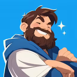 an animated of luke as he has a beard