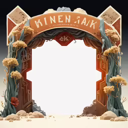 a cartoon of an entrance to a planet with a white background